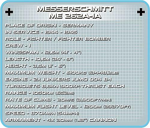 COBI Historical Collection Messerschmitt Me 262A-1A Plane Building toy set - Image 4