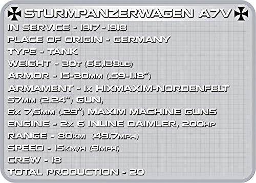 COBI Historical Collection Sturmpanzerwagen A7V Tank Building toy set - Image 4