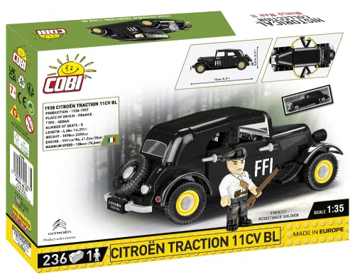 COBI Historical Collection: World War II Citroen Traction 11CV BL Vehicle,Black - Image 7
