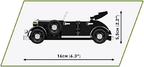 COBI Historical Collection World War II De Gaulle's Horch830BL Vehicle, Charcoal Black Building toy set - Image 6