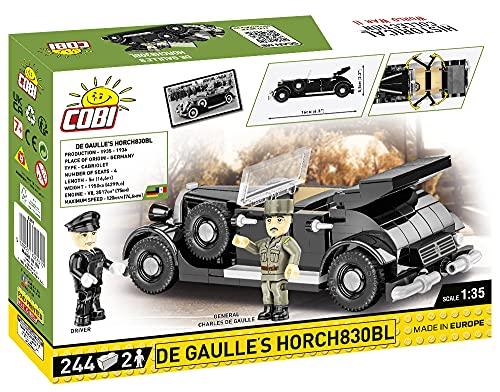 COBI Historical Collection World War II De Gaulle's Horch830BL Vehicle, Charcoal Black Building toy set - Image 7