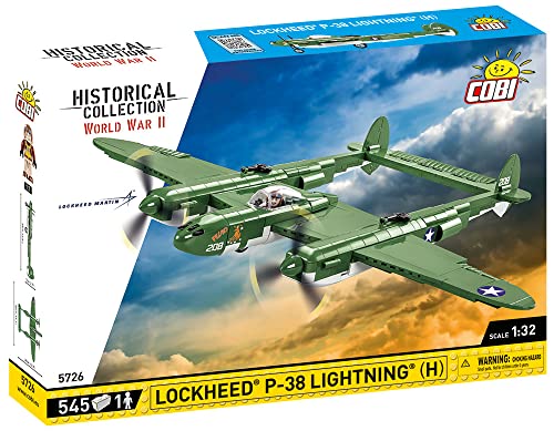 COBI Historical Collection: World War II Lockheed P-38 Lightning (H) Plane,Green
