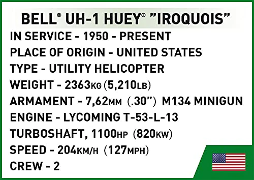 COBI Vietnam War Bell UH-1 Huey Iroquois Helicopter,Various - Image 3