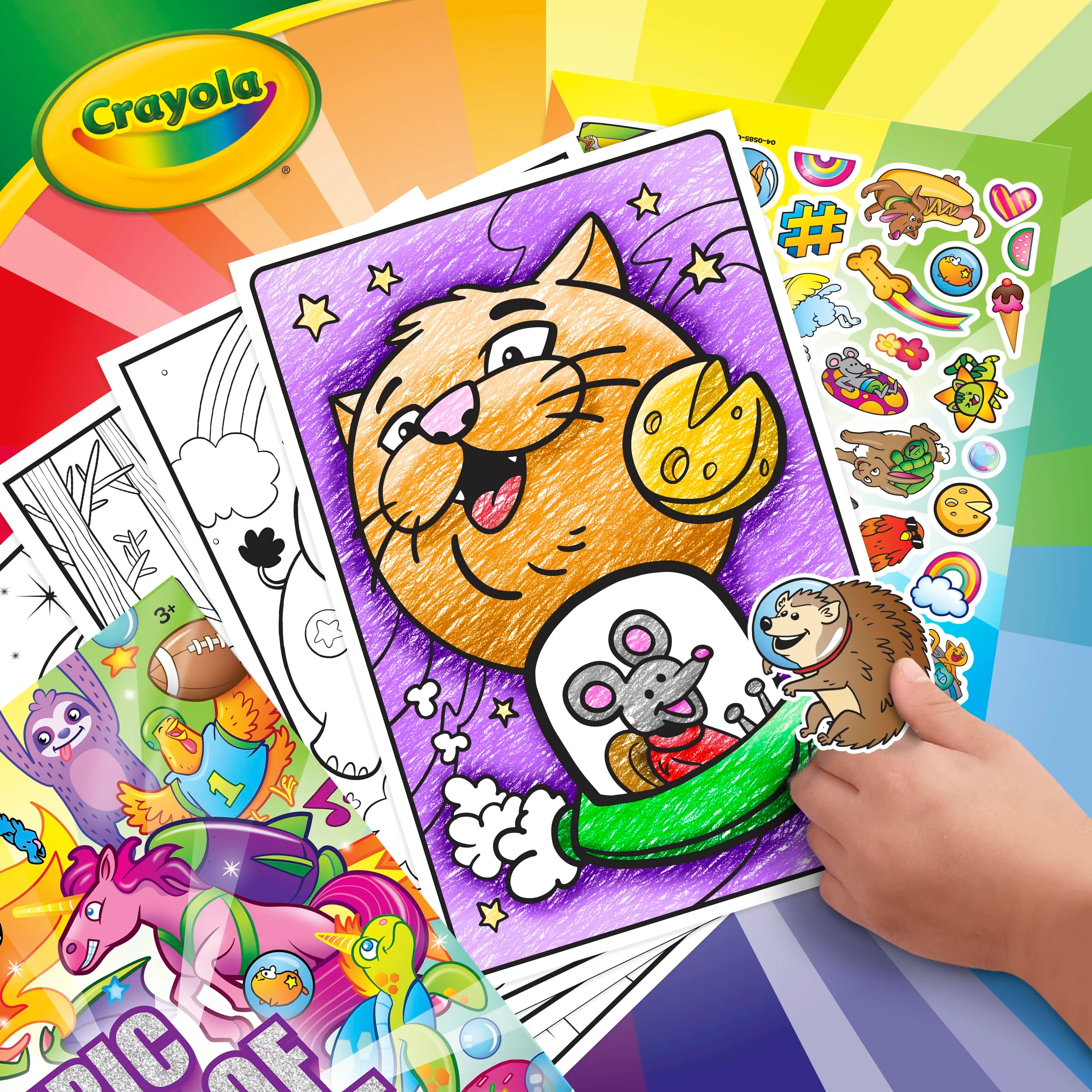 Crayola Epic Book of Awesome, All-in-One Coloring Book Set, 288 Animal Coloring Pages, Gift for Kids, Age 3, 4, 5, 6 - Image 3