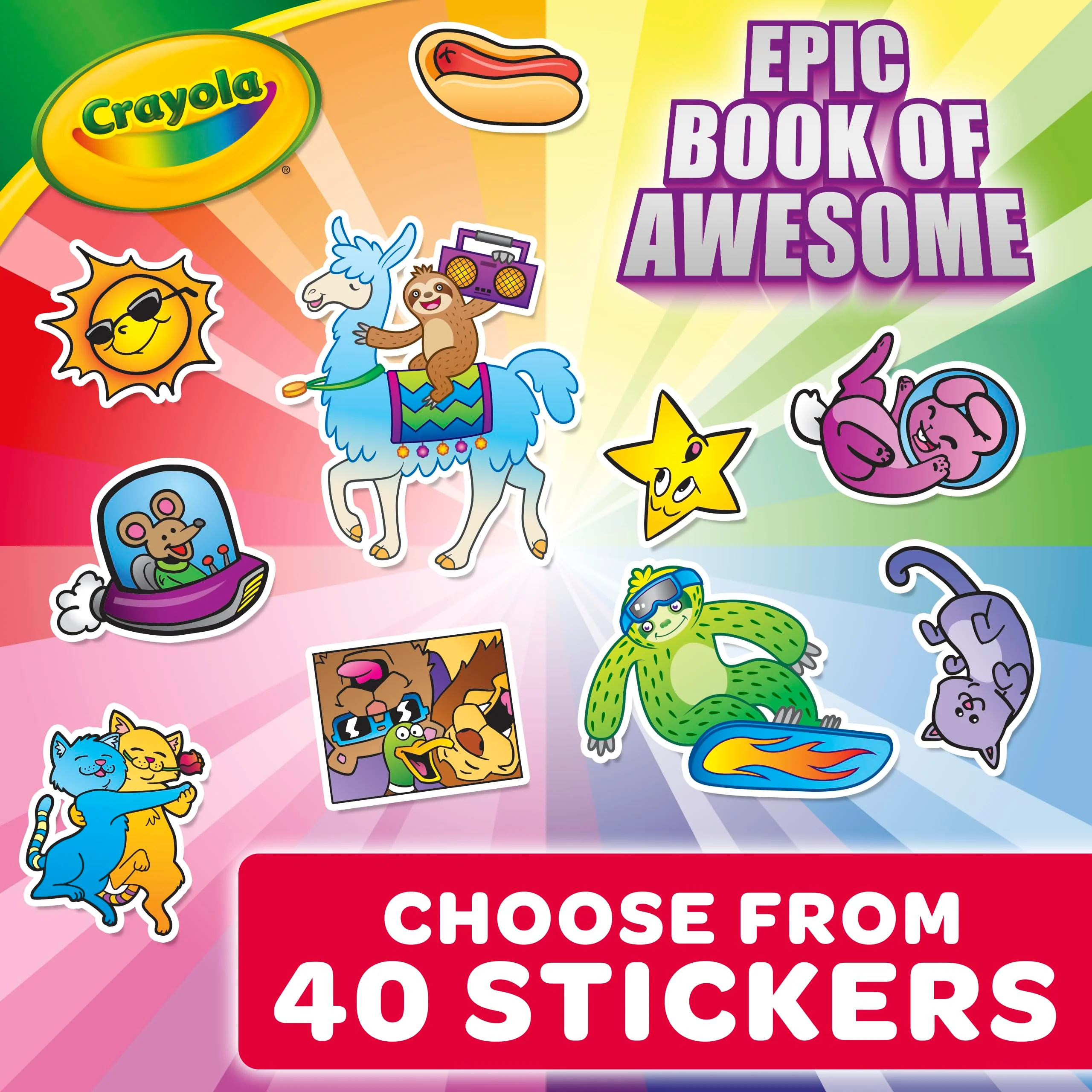 Crayola Epic Book of Awesome, All-in-One Coloring Book Set, 288 Animal Coloring Pages, Gift for Kids, Age 3, 4, 5, 6 - Image 5