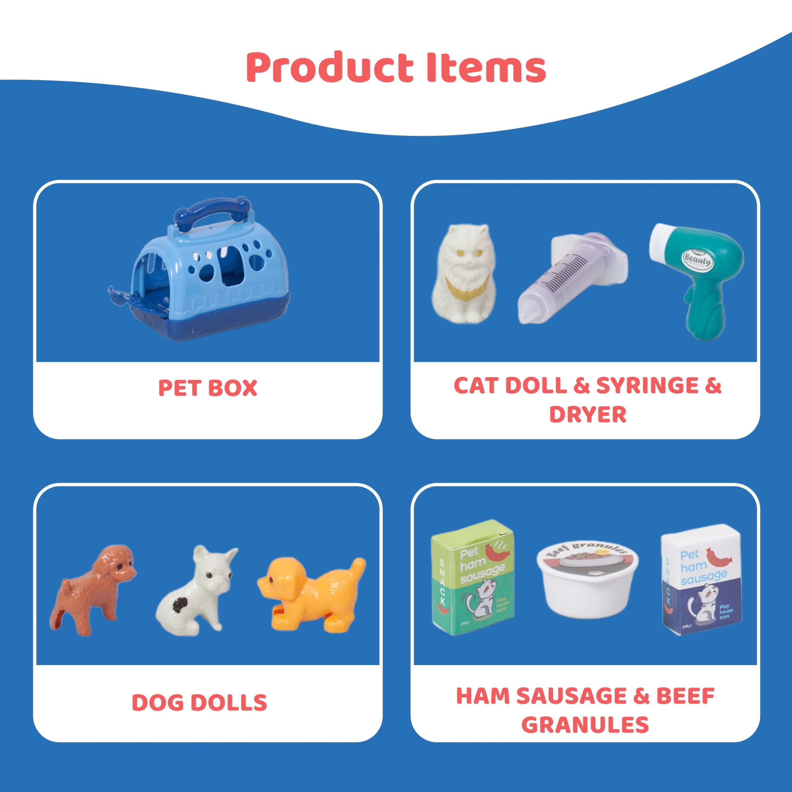 Pet Care Playset - Vet Kit for Kids Durable Plastic Doctor Kit for Toddlers' Pet Care - Veterinarian Playset for Kids - Greenish Blue - Image 2