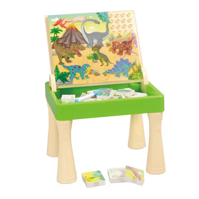 Dinosaur Puzzle Early Educational Art Desk Drawing Table, Learning Paint Art Sets for Children - Image 4