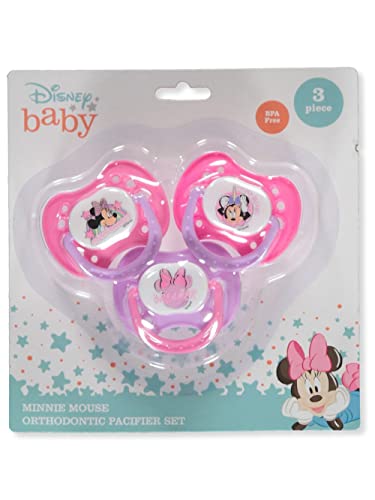 Disney Baby Girls 3-Pack Minnie Mouse Pacifier Set - Pink/Multi, one Size