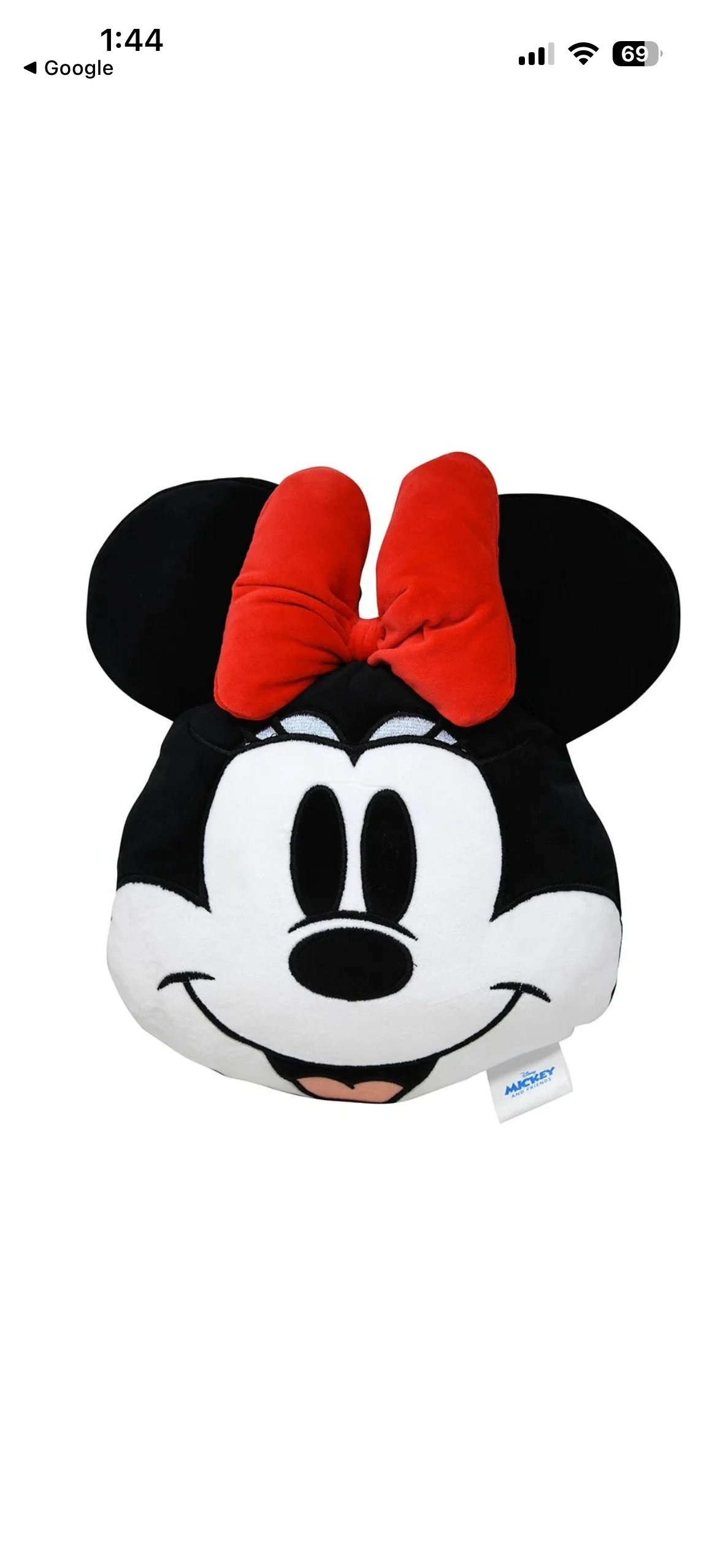 Disney Minnie Mouse Head Shaped Plush Cloud Pillow