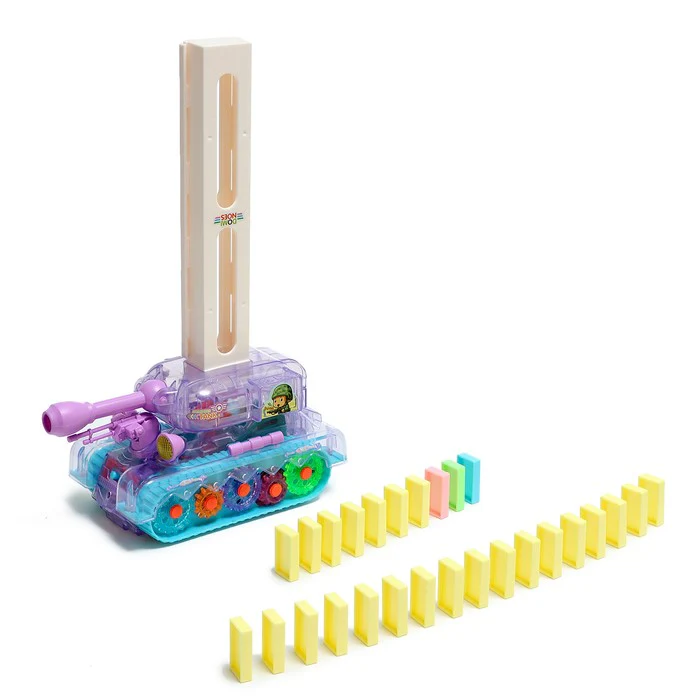 Domino Electric Tank Car, Includes 80 pcs Dominoes - Image 2