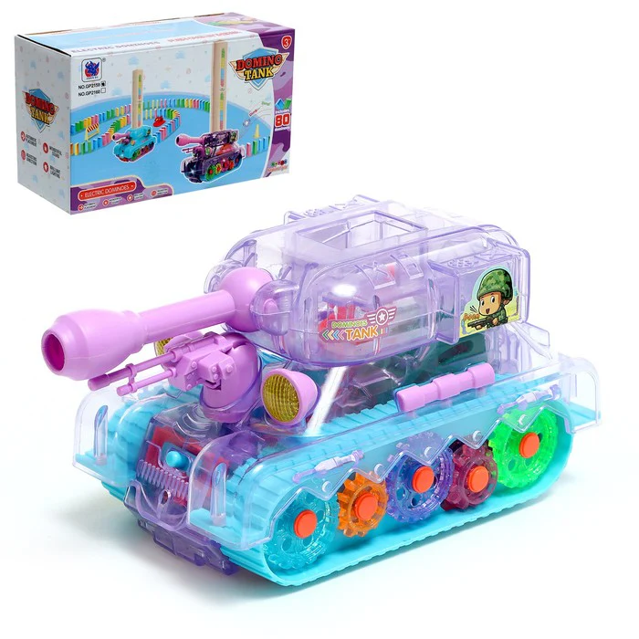 Domino Electric Tank Car, Includes 80 pcs Dominoes - Image 3