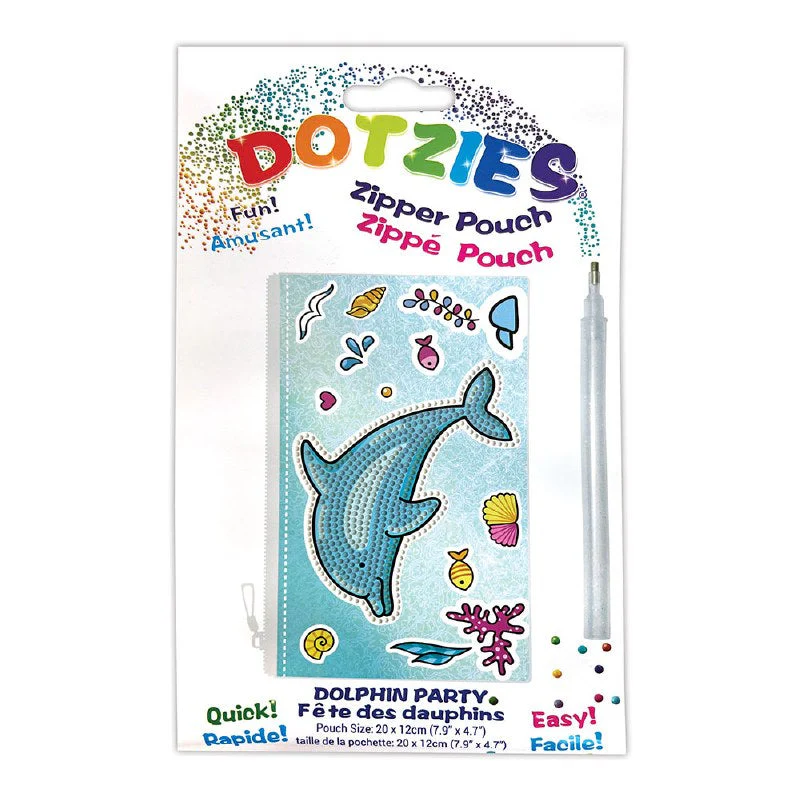 Dotzies Zipper Pouch Kit- Dolphin Party