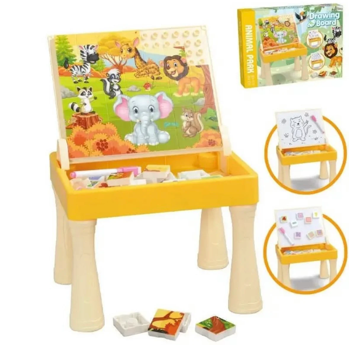 Drawing Board Animal Park With Multifunctional Magnetic Block Puzzle - Image 3