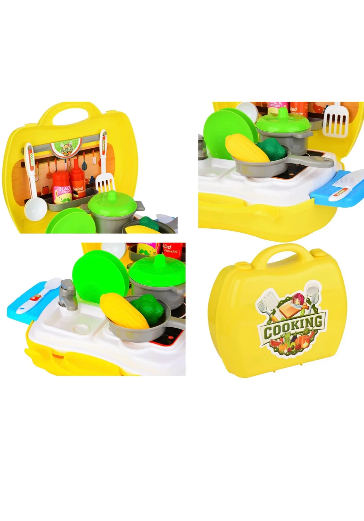 Dream Kitchen Set Cooking Pretend Play Toys for Kids, (Yellow) - Image 2