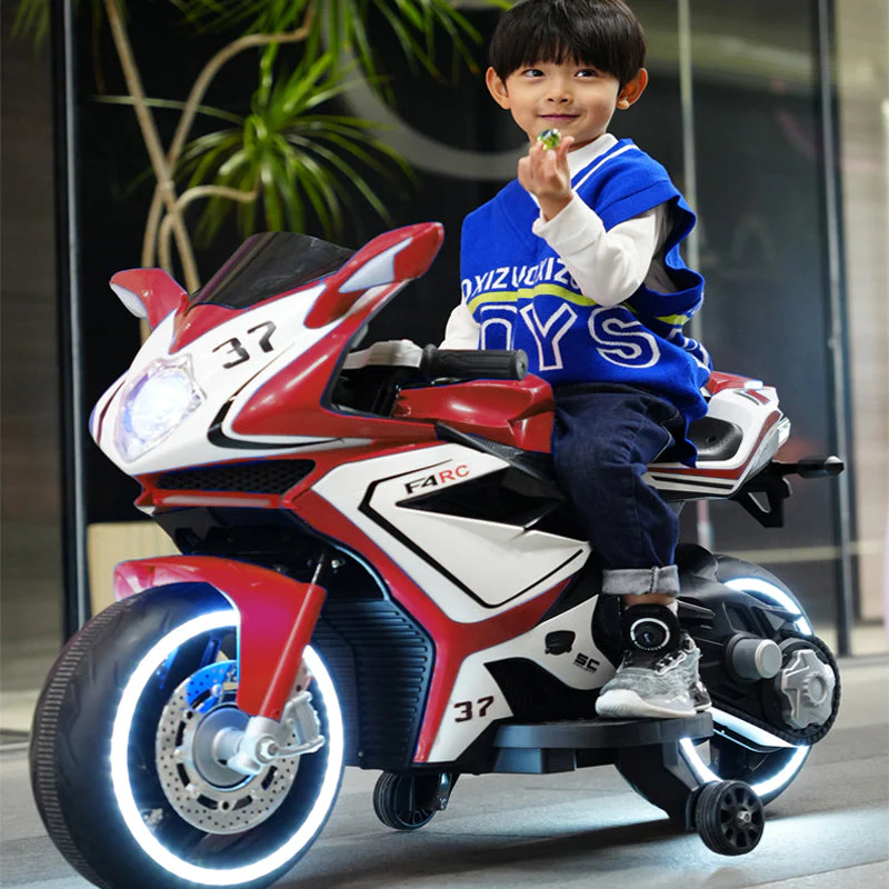 Electric Motorcycle For Kids With LED Wheels, USB, And Bluetooth Connectivity, 12V Battery - Image 4