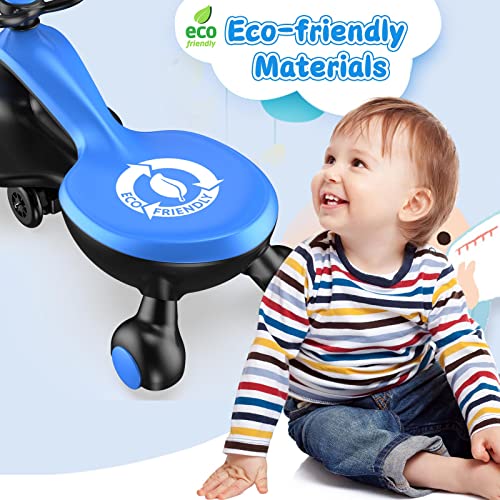 Electric Wiggle Car Ride On Toy, ANPABO 2 in 1 Wiggle Car with Rechargeable Battery and Pedal, Anti-Rollover Wheels with Colorful Lights, Swing Car for Toddlers and Kids Age 3 Years up - Image 3