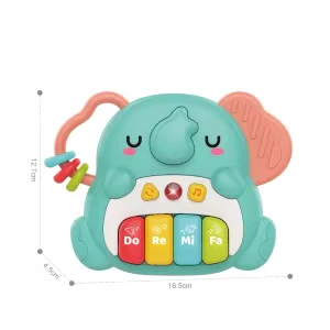 Elephant Musical Instruments Keyboard Electronic Piano Toy, Baby Animal Piano Toy