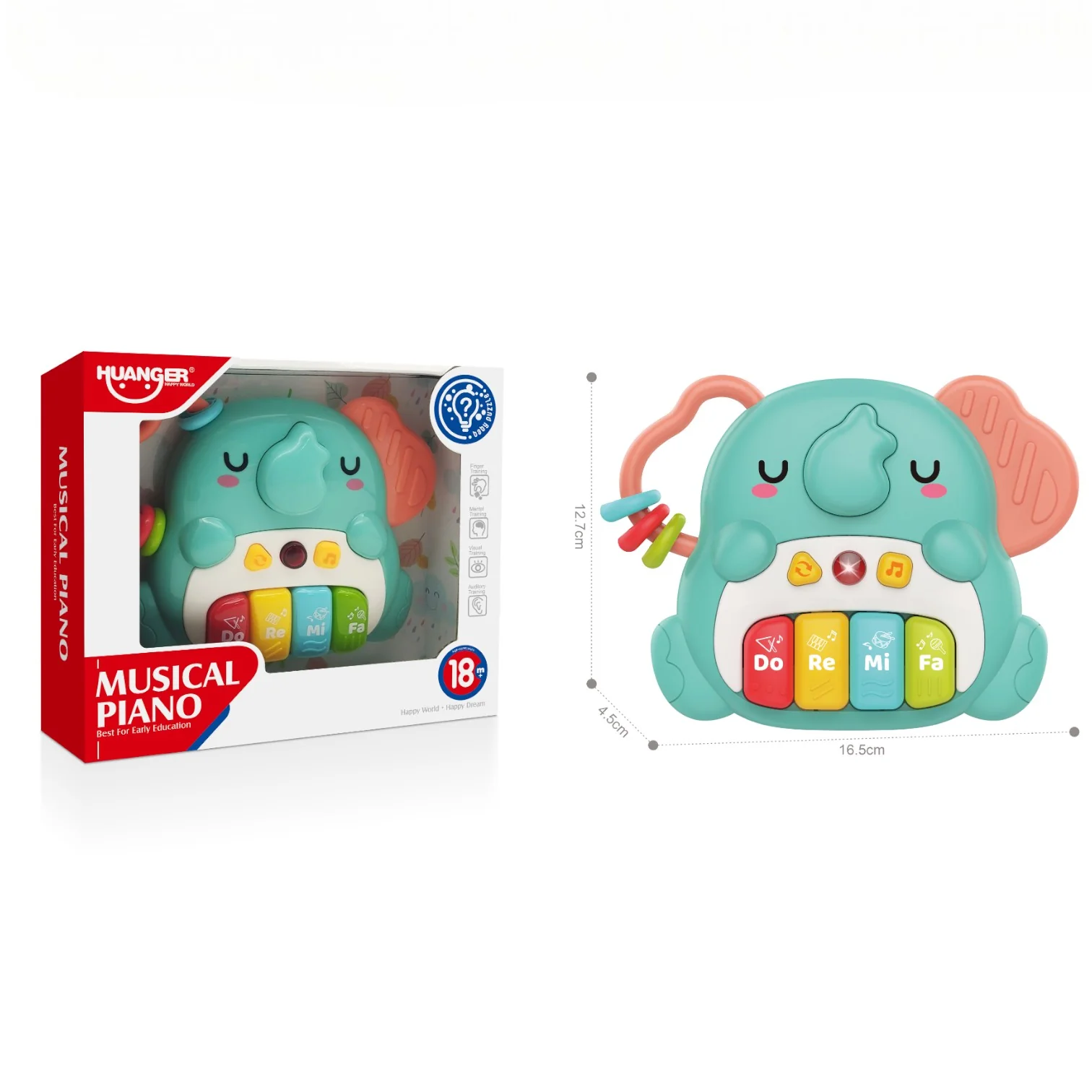 Elephant Musical Instruments Keyboard Electronic Piano Toy, Baby Animal Piano Toy - Image 2
