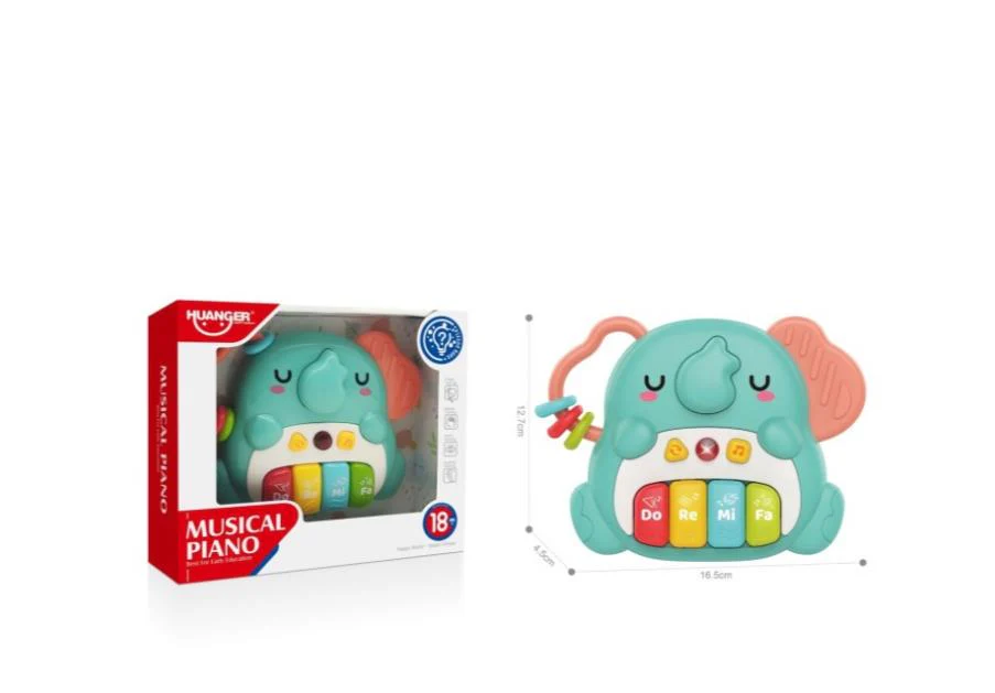 Elephant Musical Instruments Keyboard Electronic Piano Toy, Baby Animal Piano Toy - Image 3