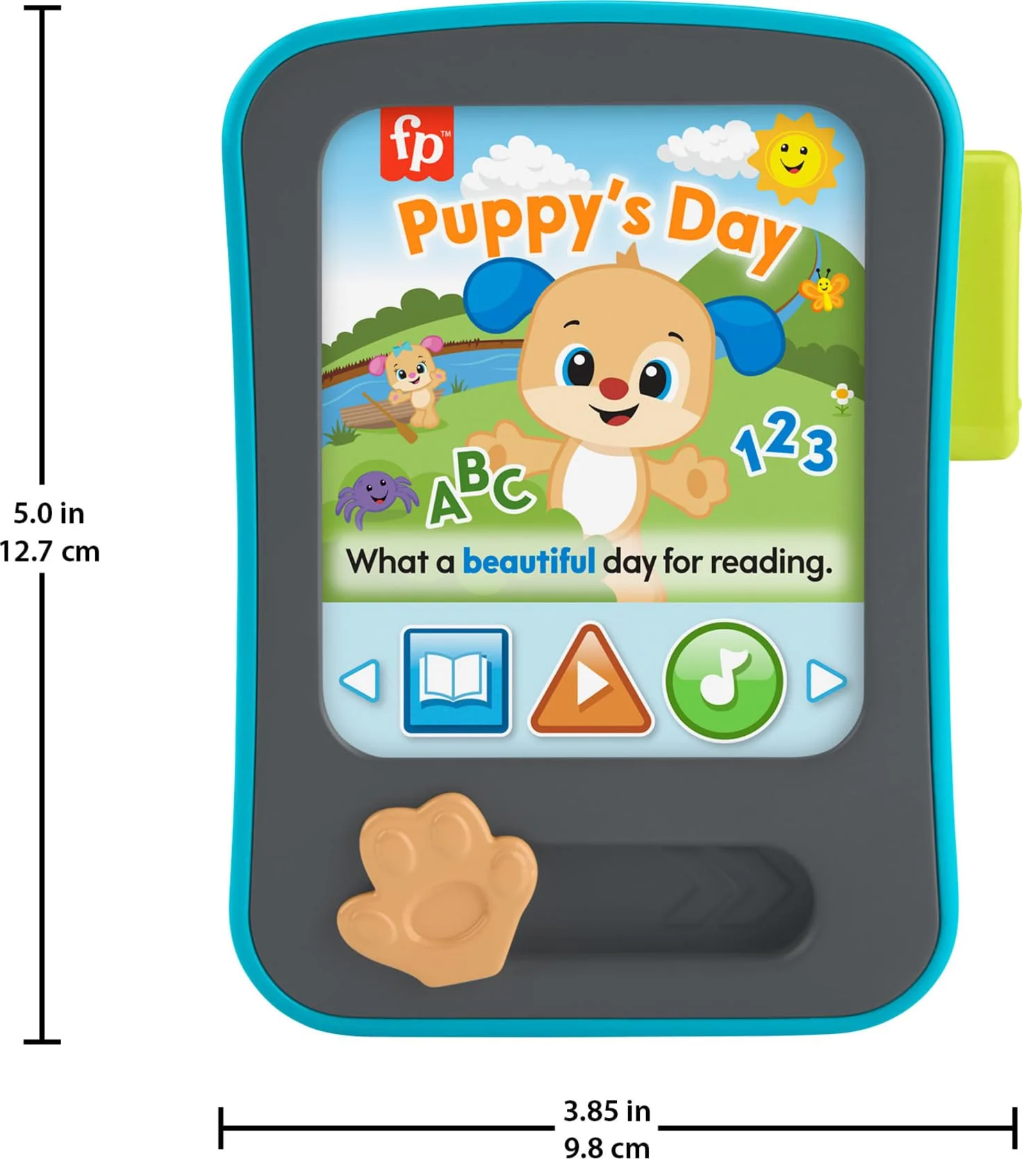 Fisher-Price Baby Learning Toy Laugh & Learn Puppy’s Storytime Reader Pretend Tablet with Music & Lights for Ages 6+ Months - Image 3