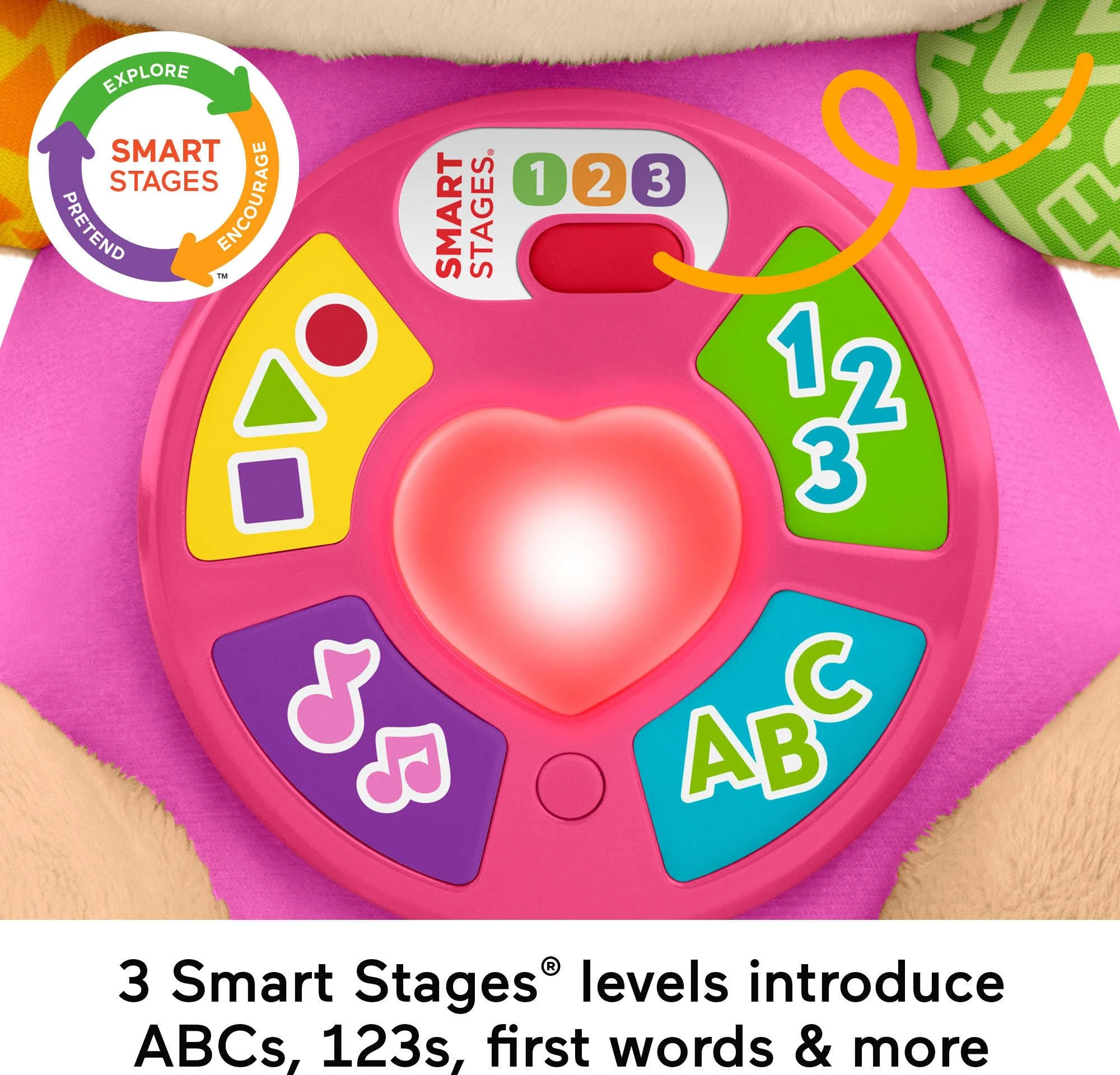 Fisher-Price Baby Toy Laugh & Learn Smart Stages Sis Musical Plush with Lights & Learning Songs for Infants Ages 6+ Months - Image 5