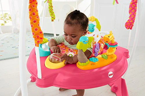 Fisher-Price Jumperoo Baby Bouncer and Activity Center with Spinning Seat plus Lights Music Sounds and Baby Toys, Pink Petals - Image 10