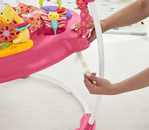 Fisher-Price Jumperoo Baby Bouncer and Activity Center with Spinning Seat plus Lights Music Sounds and Baby Toys, Pink Petals - Image 13