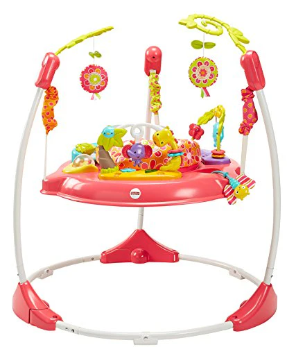 Fisher-Price Jumperoo Baby Bouncer and Activity Center with Spinning Seat plus Lights Music Sounds and Baby Toys, Pink Petals - Image 5