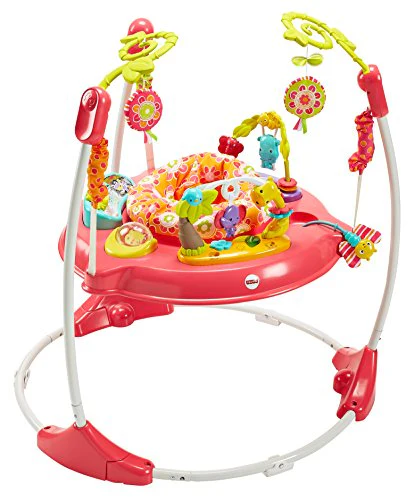 Fisher-Price Jumperoo Baby Bouncer and Activity Center with Spinning Seat plus Lights Music Sounds and Baby Toys, Pink Petals - Image 7
