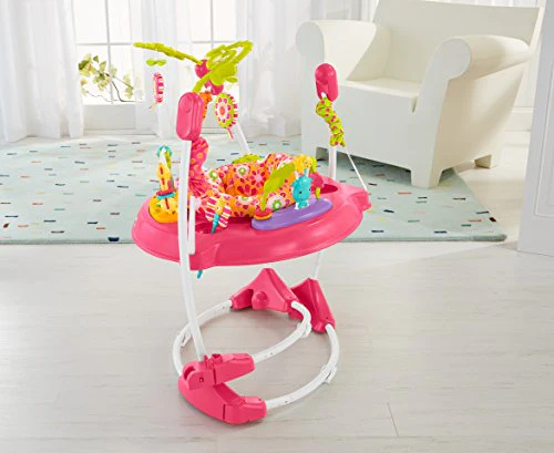 Fisher-Price Jumperoo Baby Bouncer and Activity Center with Spinning Seat plus Lights Music Sounds and Baby Toys, Pink Petals - Image 8