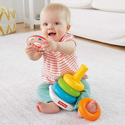 Fisher-Price Rock-a-Stack, Bat-at Ring-Stacking Toy - Image 3