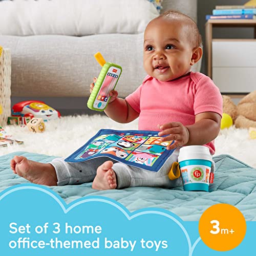 Fisher-Price Work From Home Gift Set, 3 take-along baby toys and teether for infants - Image 6