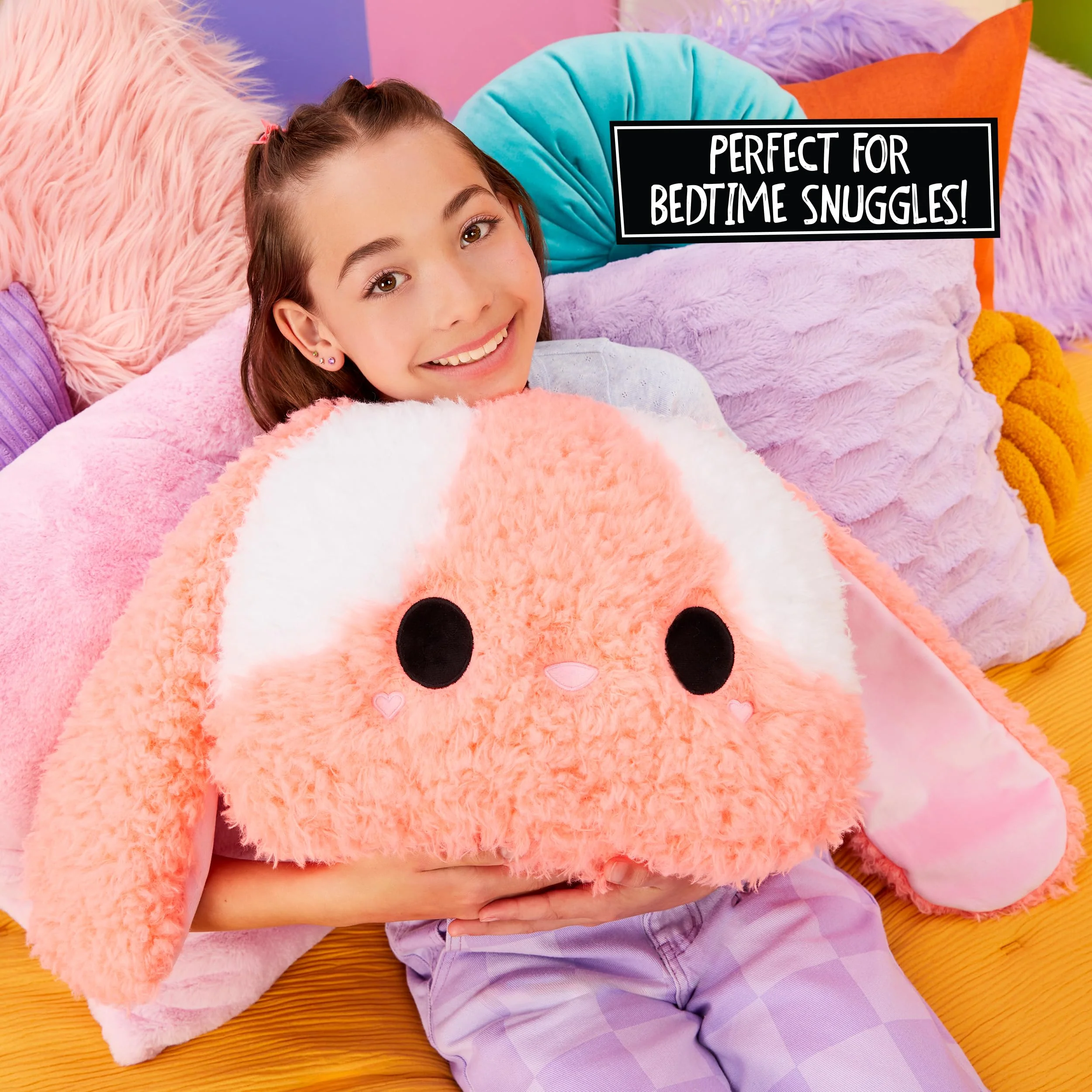 Fluffie Stuffiez Feature Plush Pillow Fight Plush Bunny, Ultra Soft Fluff with Huggable ASMR Interactive Play and Easy Cleanup with Character Vacuum - Image 3
