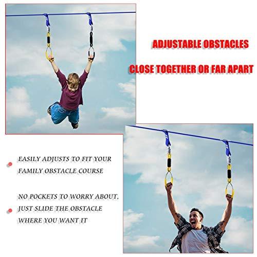 Ninja Warrior Obstacle Course for Kids, 65 FT Durable Slackline with 7 Obstacles-Swings, Monkey Bars, Arm Trainers and More, Weatherproof Outdoor Obstacle Course for Backyard, Gym, Field,3+ Years Old - Image 6