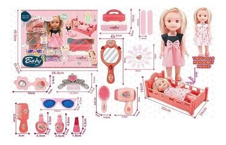Girl's Doll Play Set, 13 Inch Doll Set