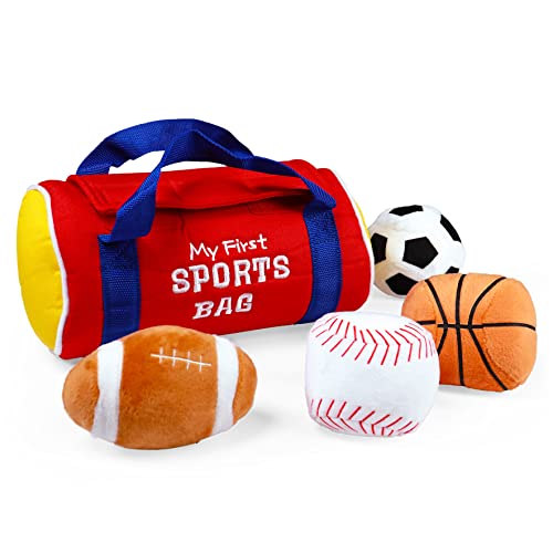 GUND Baby My First Sports Bag Stuffed Plush Playset, 5 Piece, 8" - Image 4