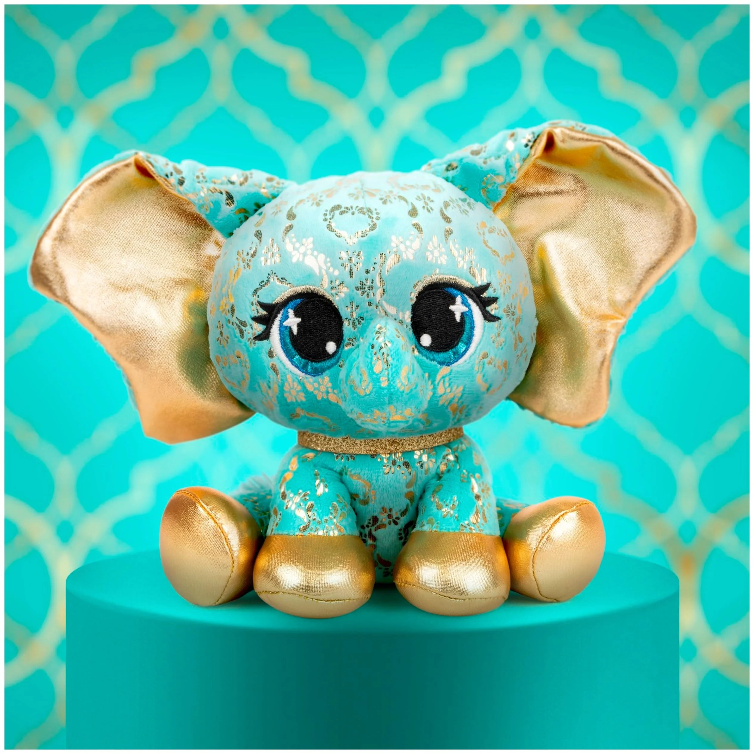 GUND PLushes Designer Fashion Pets Bella L’Phante Limited Edition Elephant Stuffed Animal, Turquoise/Gold, 6” - Image 15
