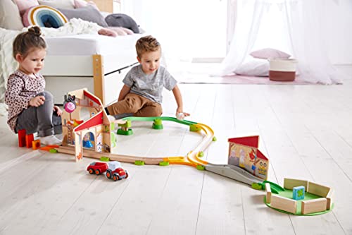 HABA – Kullerbü Track Ball Run with Play Backdrop, Tractor, Crackers and Realistic Farm Sounds, Wooden Toy from 2 Years - Image 9