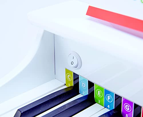 Piano, Hape Deluxe White Grand | Thirty Key Piano Toy with Stool, Electronic Keyboard Musical Toy Set - Image 4