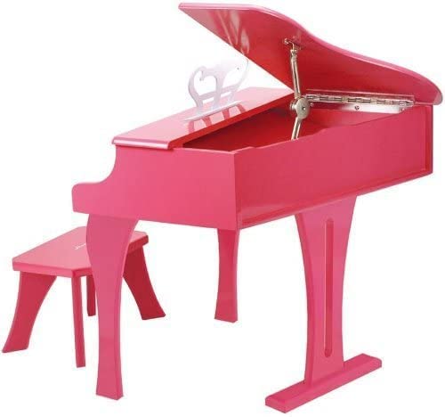 Hape Happy Grand Piano in Pink Toddler Wooden Musical Instrument, L: 19.7, W: 20.5, H: 23.6 inch - Image 4