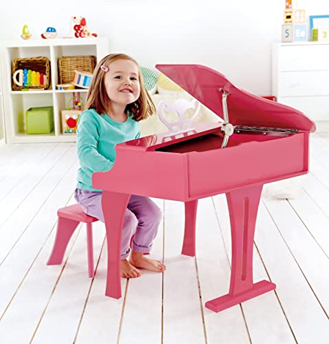 Hape Happy Grand Piano in Pink Toddler Wooden Musical Instrument, L: 19.7, W: 20.5, H: 23.6 inch - Image 9