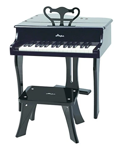 Hape Happy Grand Piano Toddler Wooden Musical Instrument, Black,L: 19.7, W: 20.5, H: 23.6 inch - Image 3