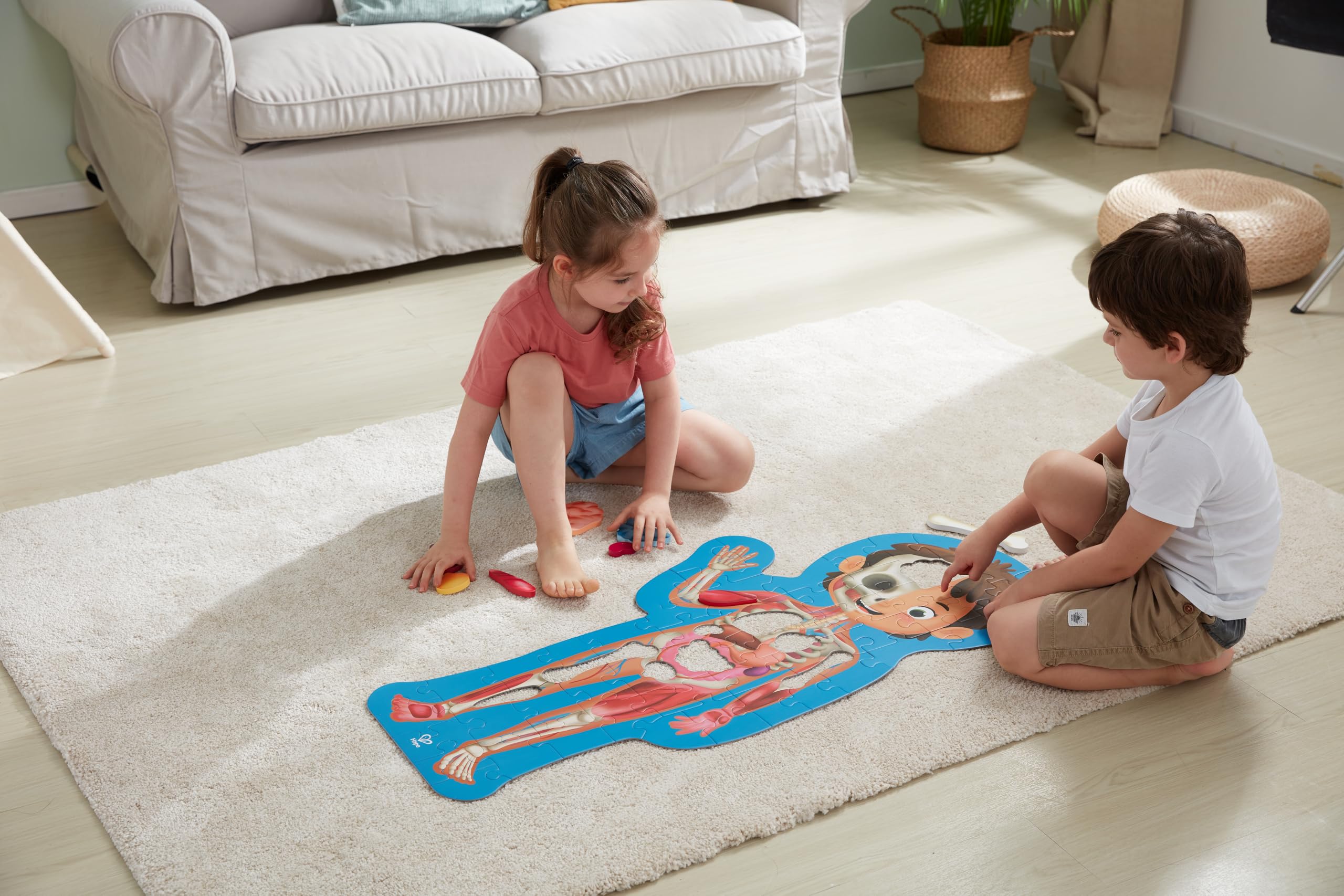 Hape Human Body Puzzle | 60 Oversized Pieces Educational Anatomy Jigsaw, Wooden Organs, for Children 4+ Years - Image 8