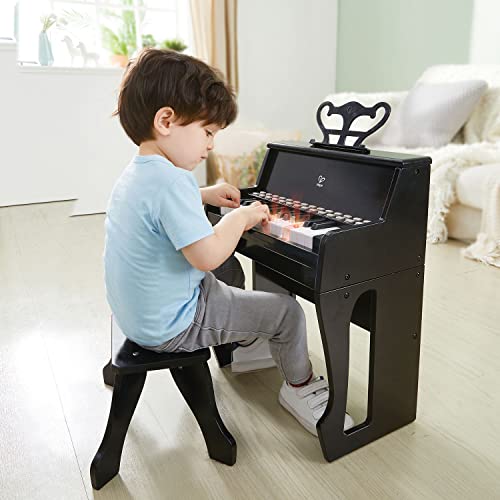 Piano, Hape Learn with Lights Black with Stool - Image 8