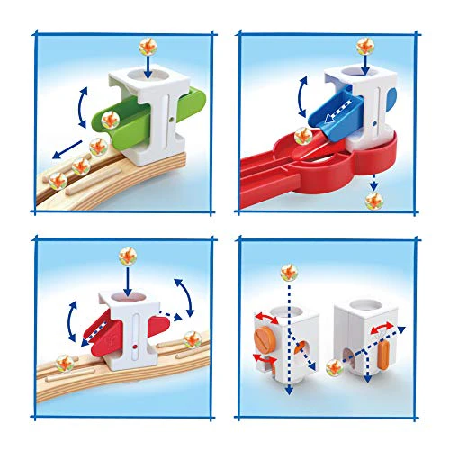Building Blocks Toy, Hape Wooden Quadrilla Super Spirals Marble Run - Image 5