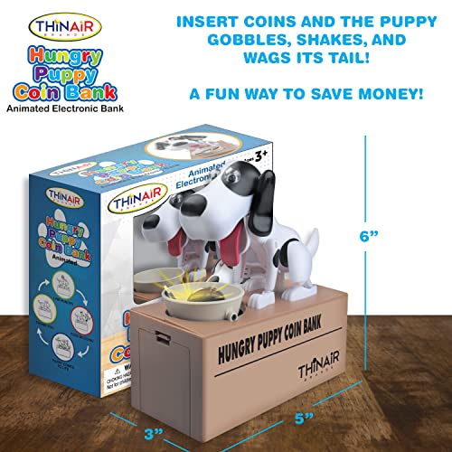 Happy Puppy Piggy Bank for Boys & Girls | Electronic Money Bank Features Cute Animated Puppy Eating Coins in Doggie Bowl | Durably Crafted Coin Bank - Image 7