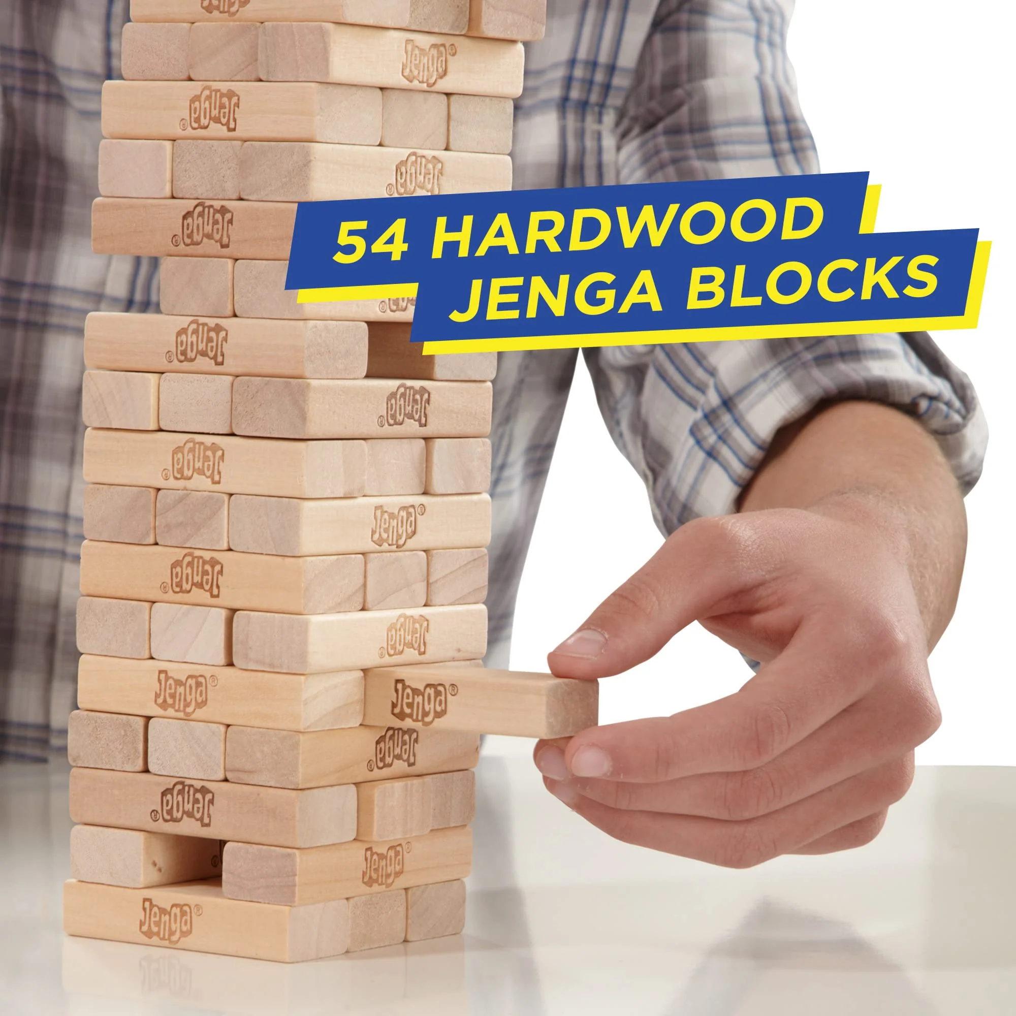 Hasbro Gaming Jenga Game, The Original Wood Block Game with Genuine Hardwood Blocks Stacking Tower Ages 6+ 1 or More Players Party Games for Kids Family Games - Image 10