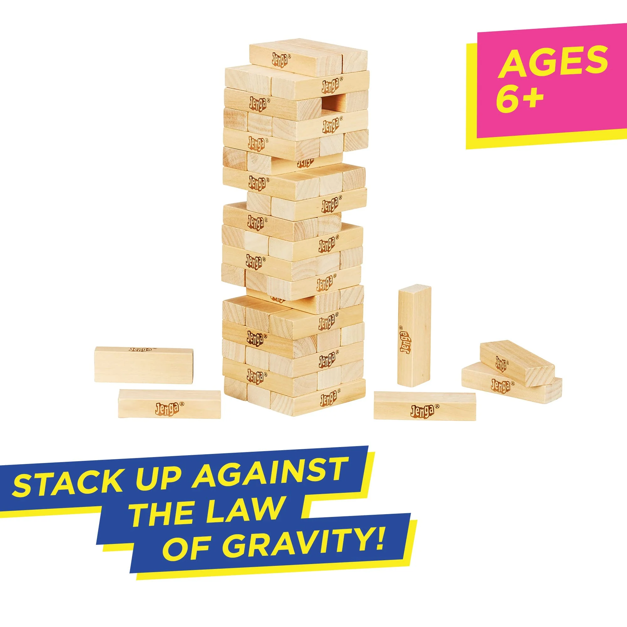 Hasbro Gaming Jenga Game, The Original Wood Block Game with Genuine Hardwood Blocks Stacking Tower Ages 6+ 1 or More Players Party Games for Kids Family Games - Image 11