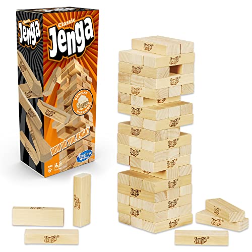 Hasbro Gaming Jenga Game, The Original Wood Block Game with Genuine Hardwood Blocks Stacking Tower Ages 6+ 1 or More Players Party Games for Kids Family Games - Image 2