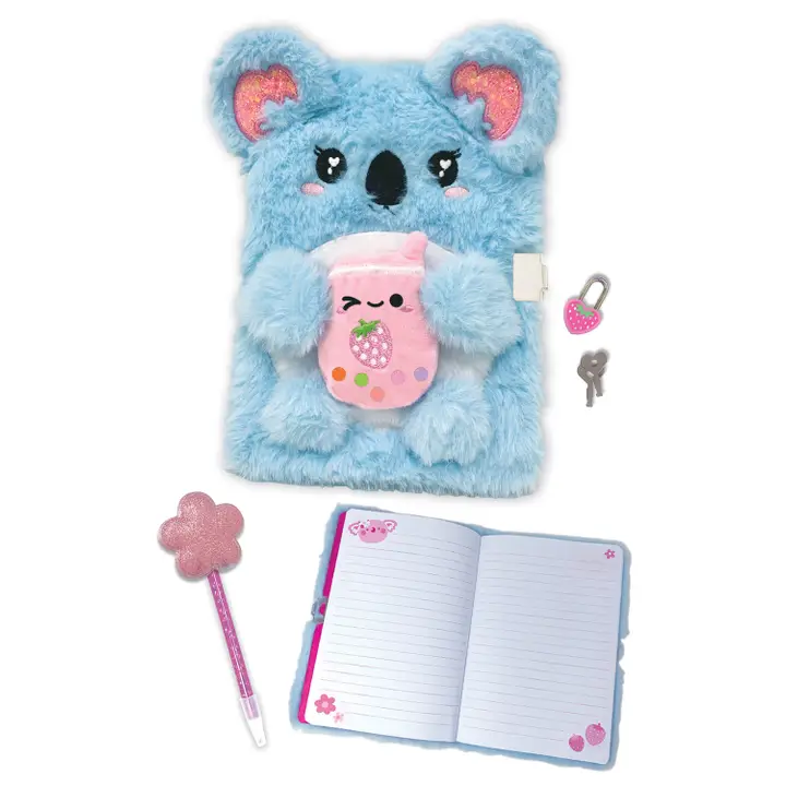 Hot Focus Fuzzy Diary Koala With Lock and Pen - Image 2